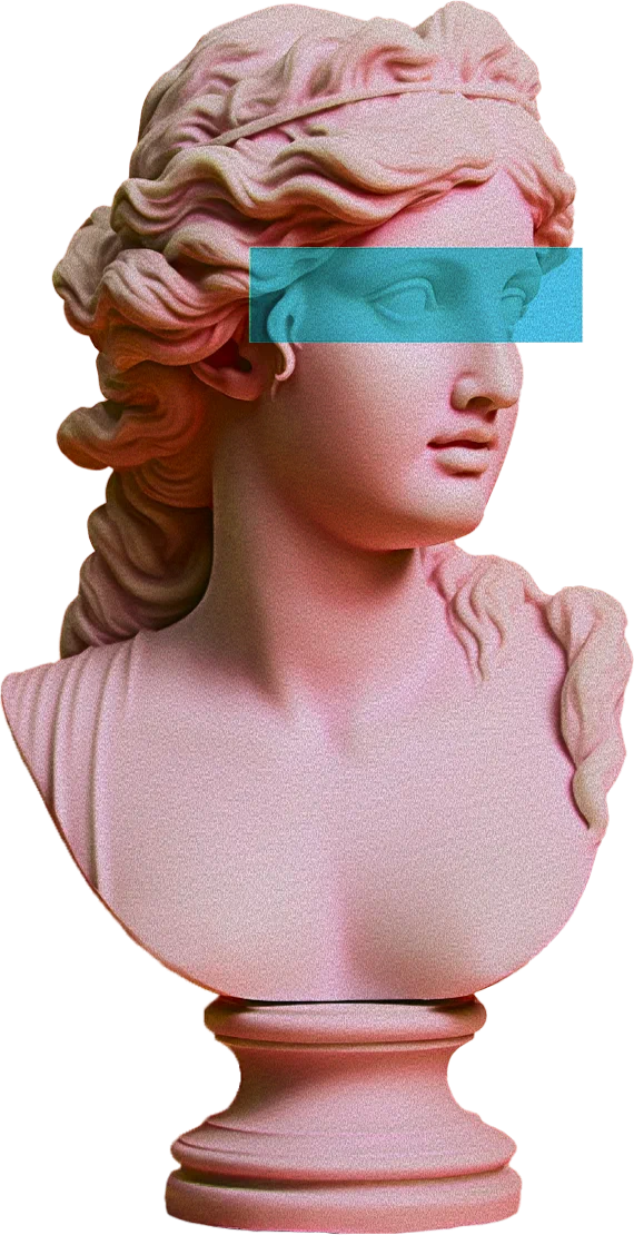 Statue classique rose regardant vers le formulaire de rendez-vous