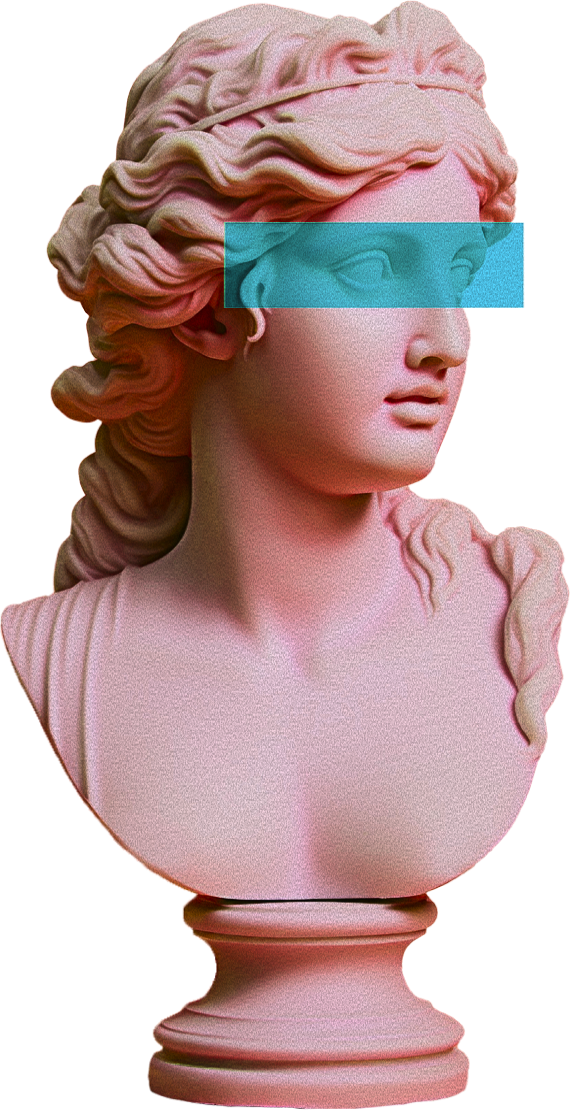 Statue classique rose regardant vers le formulaire de rendez-vous